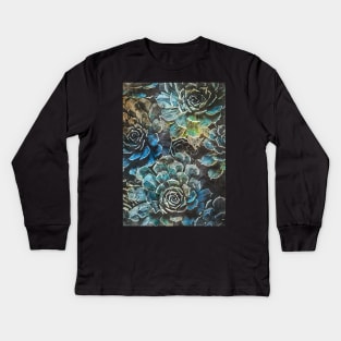 succulents flora art #succulents #flora Kids Long Sleeve T-Shirt